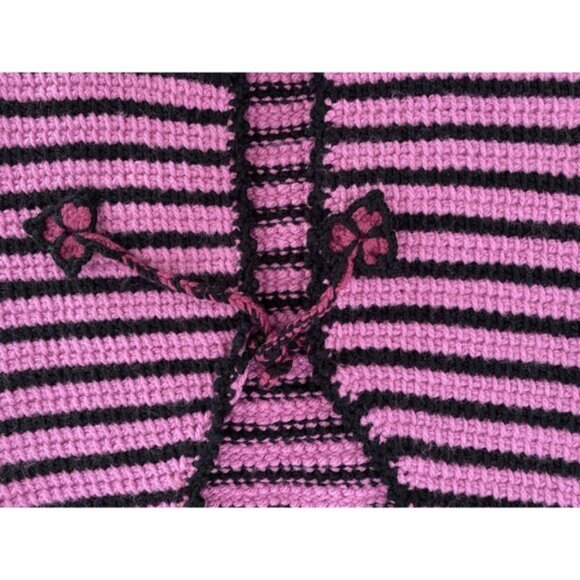 Pink And Black Hand Knitted Sleeveless Vest - Picture 3 of 5